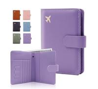 Melsbrinna Étui de passeport en cuir de qualité supérieure, imperméable, blocage RFID, porte-passeport de voyage avec porte-stylo, joli carnet de passeport pour femme/homme, UP-VIOLET, 14.5*12*1.10CM