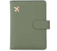 Melsbrinna Étui de Passeport en Cuir de qualité supérieure, imperméable, Blocage RFID, Porte-Passeport de Voyage avec Porte-Stylo, Joli carnet de Passeport pour Femme/Homme, Vert Mousse, Voyage
