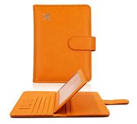 Melsbrinna Étui de Passeport RFID pour Voyage, Unisexe, Orange, Mignon, Blocage RFID, Couverture de Passeport