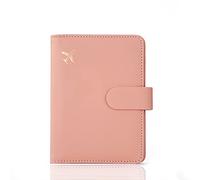Melsbrinna Porte-Passeport en Cuir avec Fente pour Stylo - Portefeuille de Voyage - Porte-Carte d'identité - Rose Layette