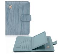Melsbrinna Porte-Passeport RFID pour Voyage Femme/Homme, Joli Portefeuille avec Blocage RFID, Emplacements pour Cartes, Étui de Voyage pour Passeport, Bleu