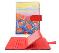 Melsbrinna Porte-Passeport RFID pour Voyage Femme/Homme, Joli Portefeuille pour Passeport avec Blocage RFID, emplacements pour Cartes, étui pour Passeport RFID, étui de Voyage pour Passeport, Rouge