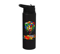 Melting Cube Speed Cubing Drip Ice Cream Dripping Puzzle Stainless Steel Insulated Water Bottle