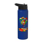 Melting Cube Speed Cubing Drip Ice Cream Dripping Puzzle Stainless Steel Insulated Water Bottle