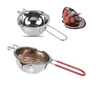 Melting pot en Acier Inoxydable Melting Pot Acier Inoxydable Double Chaudière Pot Beurre de Chocolat Lait Melting Pot avec Poignée Résistante à la Chaleur pour Cire,Bougie,Beurre,Chocolat,Fromage