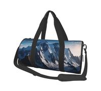 Melting Snow Mountain Sac de sport rond pliable pour homme et femme Noir Taille unique, Noir , Taille unique