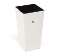 MELTOM Cache-pot - Pot de fleurs brillant avec insert haut (crème, taille M 36 cm)