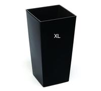 MELTOM Cache-pot - Pot de fleurs brillant avec insert (noir, taille XL - 57 cm)
