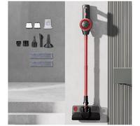 MeLtor Aspirateur Balai Laveur sans Fil 120W 18Kpa 35 Min, Aspirateurs Balais Et Balais électriques Léger Puissant Aspirateur Balai pour Sol Dur Tapis Poils d'animaux Voiture,Red