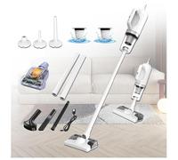 MeLtor Balai Vapeur sans Fil 5 en 1 Compact - Léger, 35Min Autonomie, Aspirateur Vapeur sans Fil pour Sol Dur Tapis Poils d'animaux Voiture