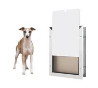 MeLtor Chatiere pour Chien, Joints Brosse Porta per Animali Domestici, étanchéité Au Vent Et à La Pluie Chattiere Porte Chat Convient Aux Portes De 3,2 à 7 Cm D'épaisseur,White-2608M