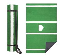 MeLtor Tapis de Frappe de Baseball, Tapis D'EntraîNement Au Softball avec Marbre, Tapis de Softball, avec Caoutchouc AntidéRapant pour ArrièRe-Cour, IntéRieur Et ExtéRieur,Green-150cm*366cm