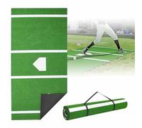 MeLtor Tapis de Frappe Softball, Tapis D'EntraîNement Au Softball avec Marbre, Tapis de Softball, avec Caoutchouc AntidéRapant pour L'EntraîNement Au BâTon,Green-150cm*366cm