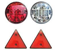 MelTruck Feu de recul LED Feu de brouillard Diamètre 140 ° Camion remorque + 2 Triangles