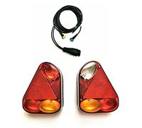 MelTruck Kit 2 Feux Arrière Remorque avec Connecteur Baïonnette ou Câble 13 Broches 4-9 m, Feu Stop Clignotant Antibrouillard Recul, Homologation E9, pour Remorque Caravane Camion