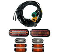 MelTruck® Kit d'éclairage de remorque LED feux arrière et feux de contour 13 broches 7,7 m