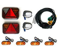 MelTruck® Kit d'éclairage de remorque LED Feux arrière et feux de contour avec connexion rapide 13 broches Ensemble de câbles 5 m