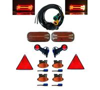 MelTruck Kit Éclairage Remorque LED - Feux Arrière 6 Fonctions Clignotant Dynamique + Feux de Gabarit + Feux Latéraux + Câble 13 Broches 12V/24V E9