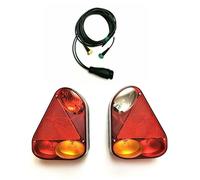 MelTruck® Lot de 2 feux arrière 12 V 24 V pour remorque de camion avec ampoules à baïonnette 13 broches Faisceau de câbles 4 m