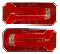 MelTruck® Lot de 2 feux arrière LED 12 V 24 V pour camion, remorque, camping-car, 6 fonctions