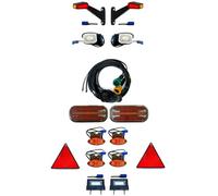 MelTruck Lot de 2 feux arrière LED 6 fonctions E9 avec câble 13 broches - Connecteur rapide pour remorque, camion, caravane (câble 9 m/6,5 m)