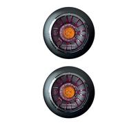 MelTruck Lot de 2 feux arrière LED ronds 3 fonctions feu stop clignotant 12 V 24 V E9 155 mm avec câble 1 m (noir)