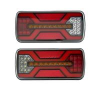MelTruck Lot de 2 feux arrière néon LED 5 fonctions E9 IP67 12 V/24 V avec charge intelligente pour camion, remorque, tracteur - Feu arrière avec clignotant, feu stop, feu de recul, feu antibrouillard