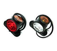 MelTruck Lot de 2 feux de gabarit LED courts 12 V 24 V pour camion, remorque (64 mm de long)