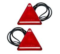 MelTruck Lot de 6 feux arrière LED triangulaires 12 V 24 V E20 pour camion, remorque, remorque