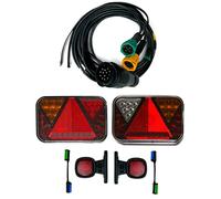 MelTruck Set Éclairage Remorque LED pour Remorque Camion Caravanes Véhicules Agricoles avec Feux Arrière Umrissleuchten et Câble 13 Broches