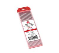 MELTSTAR Électrode de Tungstène TIG 2% de Thorium WT20 Rouge (2,4mm x 175mm) - Lot de 10 Pièces - Pour Soudage TIG