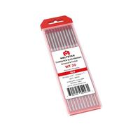 MELTSTAR Électrode de Tungstène TIG 2% de Thorium WT20 Rouge (3,2mm x 175mm) - Lot de 10 Pièces - Pour Soudage TIG