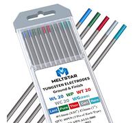 Meltstar électrodes de tungstène de soudage TIG Combinaison Réglages Thoriated Pure Cérium Lanthanated Mélange de Terres Rares Électrodes de Tungstène MIX 2,4mm x 175mm Lot de 10 Pièces.