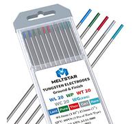 MELTSTAR Kit mixte électrodes de soudage TIG 1,6 x 175 mm, 10 pièces, marquages colorés Rouge, Bleu-vert, Bleu, Vert et Gris pour tous travaux de soudage