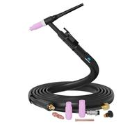 MELTSTAR Torche de soudage TIG WP17 SR17, brûleur TIG 4 m, 150 A, refroidi par air, avec raccord machine SK25 (9 mm), mandrin avec filetage de raccordement au gaz M16 x 15 et 2 broches