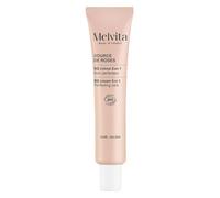 MELVITA - BB Crème Soin Perfecteur 6-en-1, Éclat Doré au Rose Bio, Texture Légère (Tube 40 mL) L'unité