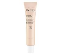 MELVITA BB Crème Source de Roses 6 en 1 Bio - Soin Perfecteur Clair - Teint Unifié Naturel - Format 40 mL - Fabriqué en France
