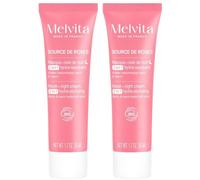 Melvita Source de Roses Crème Nuit Hydra Repulpante Masque(S) Pour Le Visage 2x50 ml