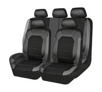 MELXOZ 9Pcs Voiture Cuir Ensembles Housses siège pour KIA Carens 2013-2022, qualité en Similicuir,Car Confortable Respirant Protection Interieu,B/Grey