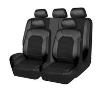MELXOZ 9Pcs Voiture Cuir Ensembles Housses siège pour Nissan Juke X-Trail GT-R, qualité en Similicuir,Car Confortable Respirant Protection Interieu,A/Black