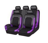 MELXOZ 9Pcs Voiture Cuir Ensembles Housses siège pour Nissan Juke X-Trail GT-R, qualité en Similicuir,Car Confortable Respirant Protection Interieu,D/Purple