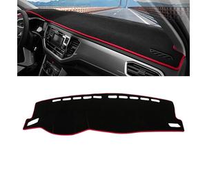 MELXOZ Couverture de Tableau de Bord pour VW T-ROC TROC 2018 2019 2020 2021 2022 2023,Tapis de Tableau de Bord Pare-Soleil Protégez Le Tapis Anti-éblouissement,LHD-B/Red Side