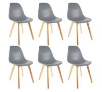 MELYA - Lot de 6 Chaises Scandinaves Grises - Altobuy Gris