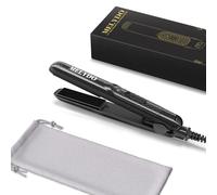 MELYDO Mini Lisseur Cheveux Court, Portable Voyage Mini Lisseur pour Cheveux Courts/Frange, 210°C, Double Tension, Chauffage Rapide, Céramique Fer a Lisser et Bigoudi 2 en 1
