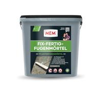 MEM Fix-Fertig Colle à carrelage Gris pierre 12,5 kg | Résistant aux intempéries - Prêt à l'emploi - Contre la croissance des mauvaises herbes - Gris pierre - 12