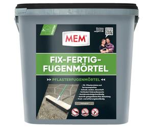 MEM Fix-Fertig Colle à carrelage Gris pierre 12,5 kg | Résistant aux intempéries - Prêt à l'emploi - Contre la croissance des mauvaises herbes - Gris pierre - 12