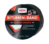 MEM Ruban de bitume - Ruban d'étanchéité autocollant - Film de protection résistant aux UV - Épaisseur : 1,5 mm - Dimensions : 7,5 cm x 10 m - Couleur : noir