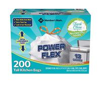 Member's Mark Power Flex Tall Kitchen Drawstring Trash Bags (13 Gallon, 2 Rolls of 100 ct., 200 count total)