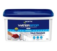 Bostik Waterstop - Membrane d'Étanchéité Toiture, Gouttières et Murs - Réparation Fuites, Infiltrations & Fissures - Résistant UV & Intempéries - Blanc - Seau 6 kg