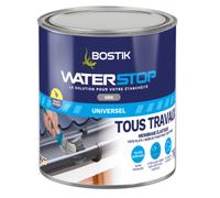 Bostik Waterstop - Membrane d'Étanchéité Toiture, Gouttières et Murs - Réparation Fuites, Infiltrations & Fissures - Résistant UV & Intempéries - Gris - Pôt 1 kg